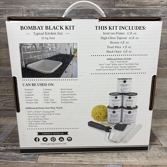 Giani Granite Countertop Paint Kit 2.0-100% Acrylic (Bombay Black) - Picture 5 of 5